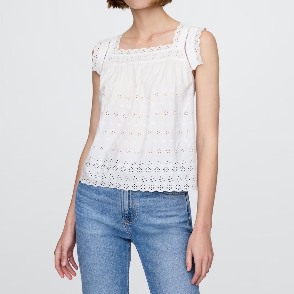 GAP x Doen White Eyelet Blouse